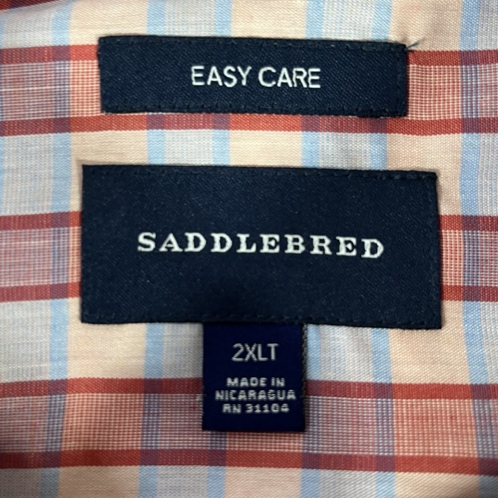 Big & Tall 2XL Saddlebred Button Up Long Sleeve Men Shirt NWT Easy Care LOT OF 2 - Picture 11 of 16
